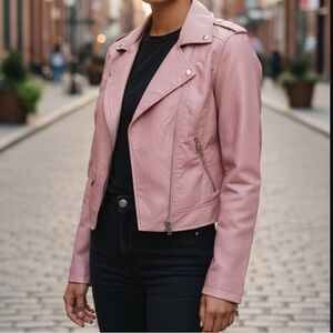 Charlotte Russe Pink Biker Jacket